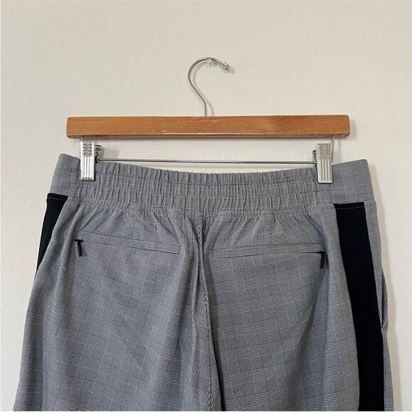 Athleta 4P Brooklyn Plaid Ankle Pant Side Stripe Stretch Pockets Checkered Black - Picture 11 of 13